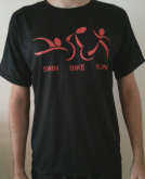 camiseta SWIM/BIKE/RUN preta